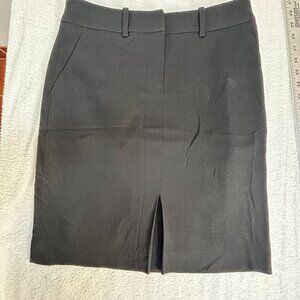 Brooks Brothers Petite Womens Black Wool Silk Blend Pencil Skirt Size 6P Stretch